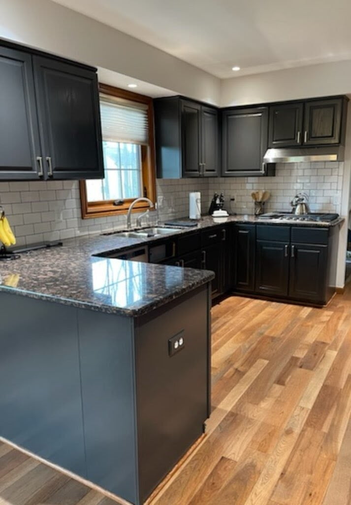 Bold Black Kitchen Cabinet Job